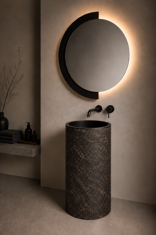 Lavabo free-standing Cilindro in Matrespan Tarmac