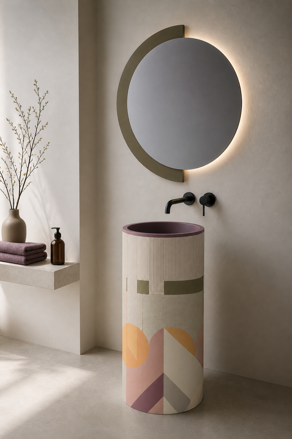 Lavabo free-standing Cilindro in Microlamina