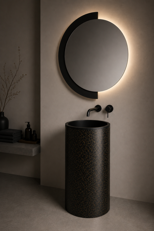 Lavabo free-standing Cilindro in Matrespan Tarmac