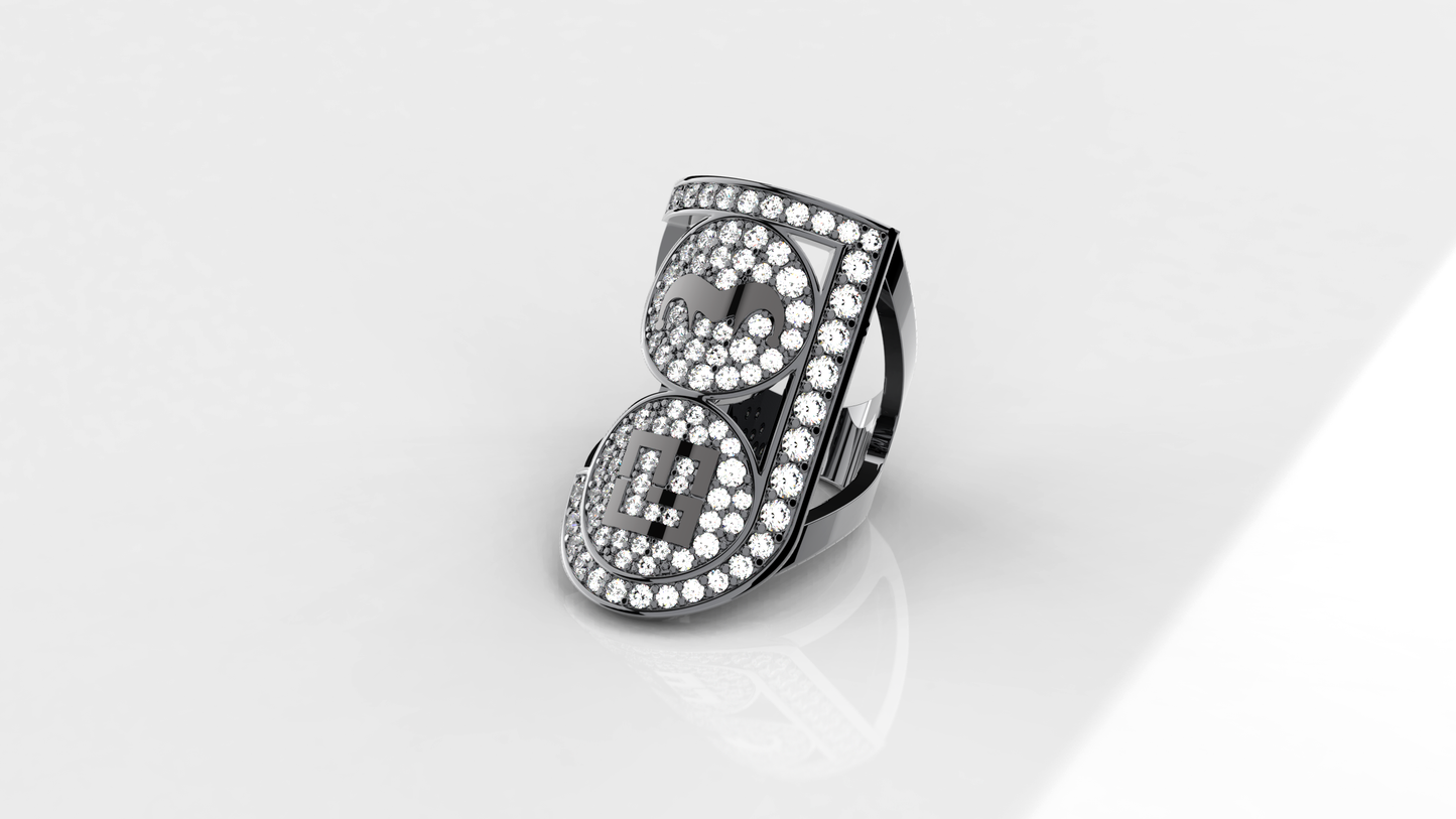 Fool&Cool Ring Black White Diamond