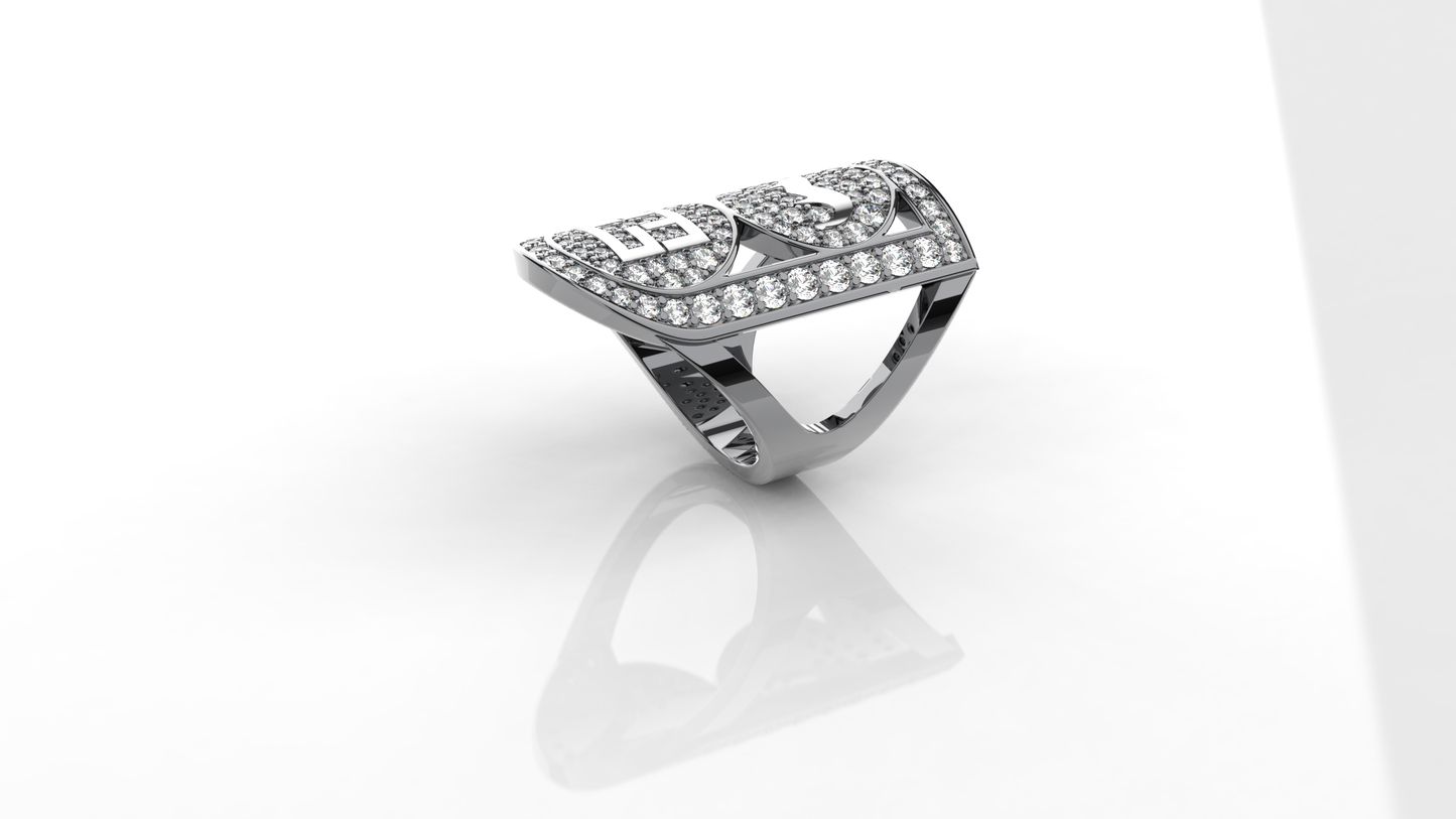 Fool&Cool Ring Black White Diamond Loghi Bianchi