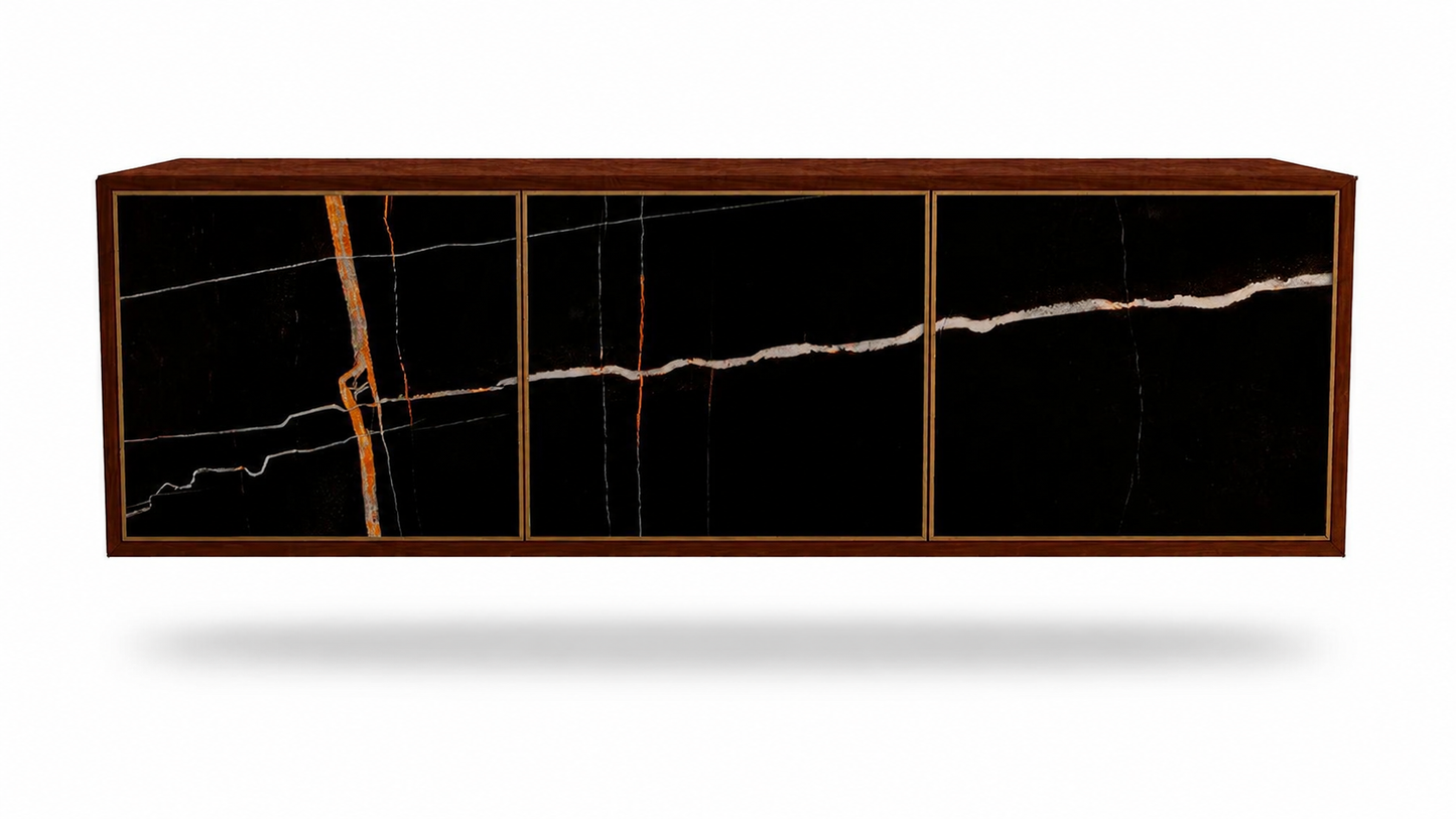 Low Sideboard 3 Doors Noir Wenge