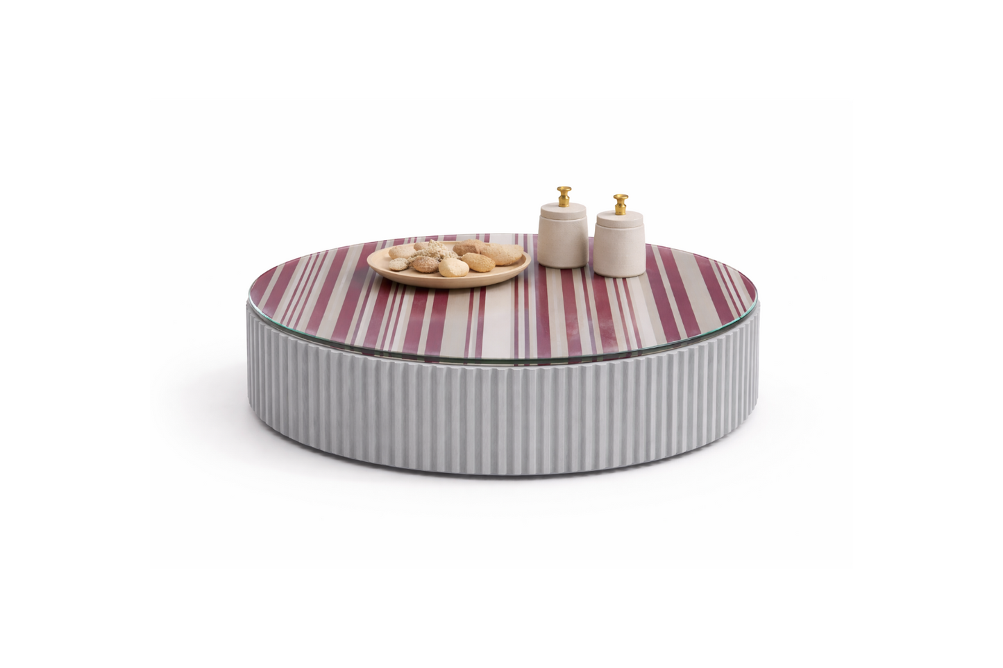 Coffee Table Pearl stripes White