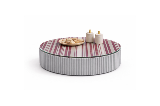 Coffee Table Pearl stripes White