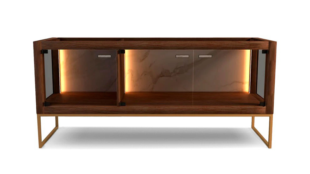 Low Sideboard 3 Glass Doors 